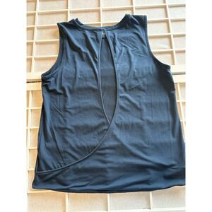 Athleta Sz Small- With Ease Open Back Tank Navy Workout Athletic Gym Wear